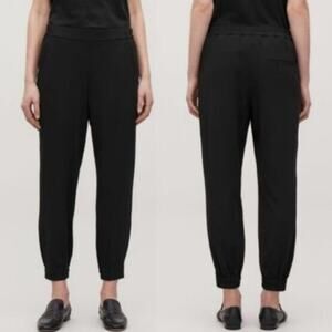 COS Women's Crepe PullOn Jogger Trousers Pants Size‎ Medium 10 Black